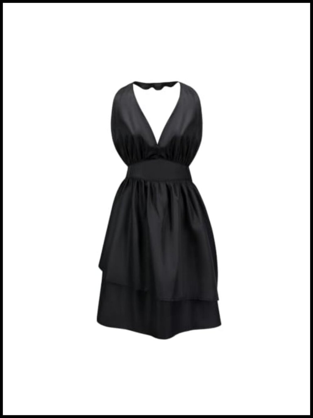 Women Halter Neck Pinafore Apron with Adjustable Tie Back & V-Neck